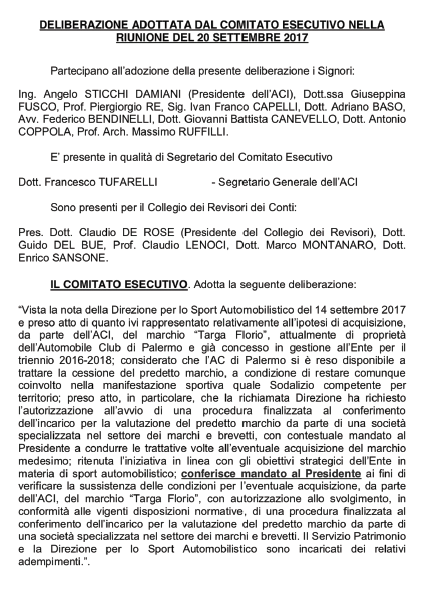 delibera ACI targa florio