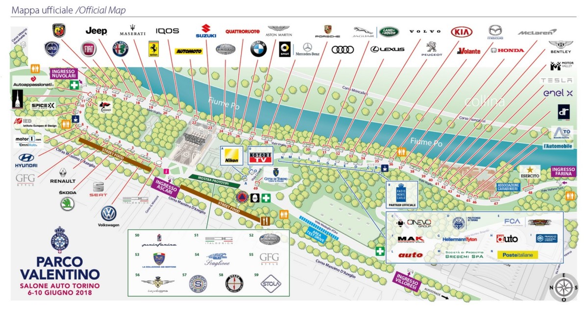 Parco Valentino 2018: la mappa del Salone