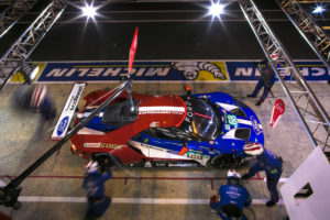 The 68 Ford GT dives into the pits at Le Mans