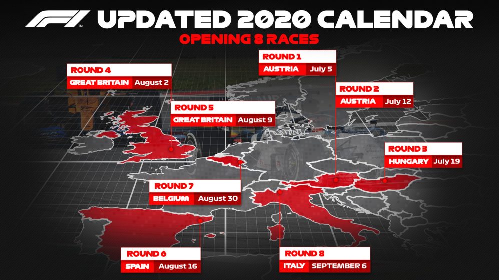 La F1 conferma le prime 8 gare del calendario 2020