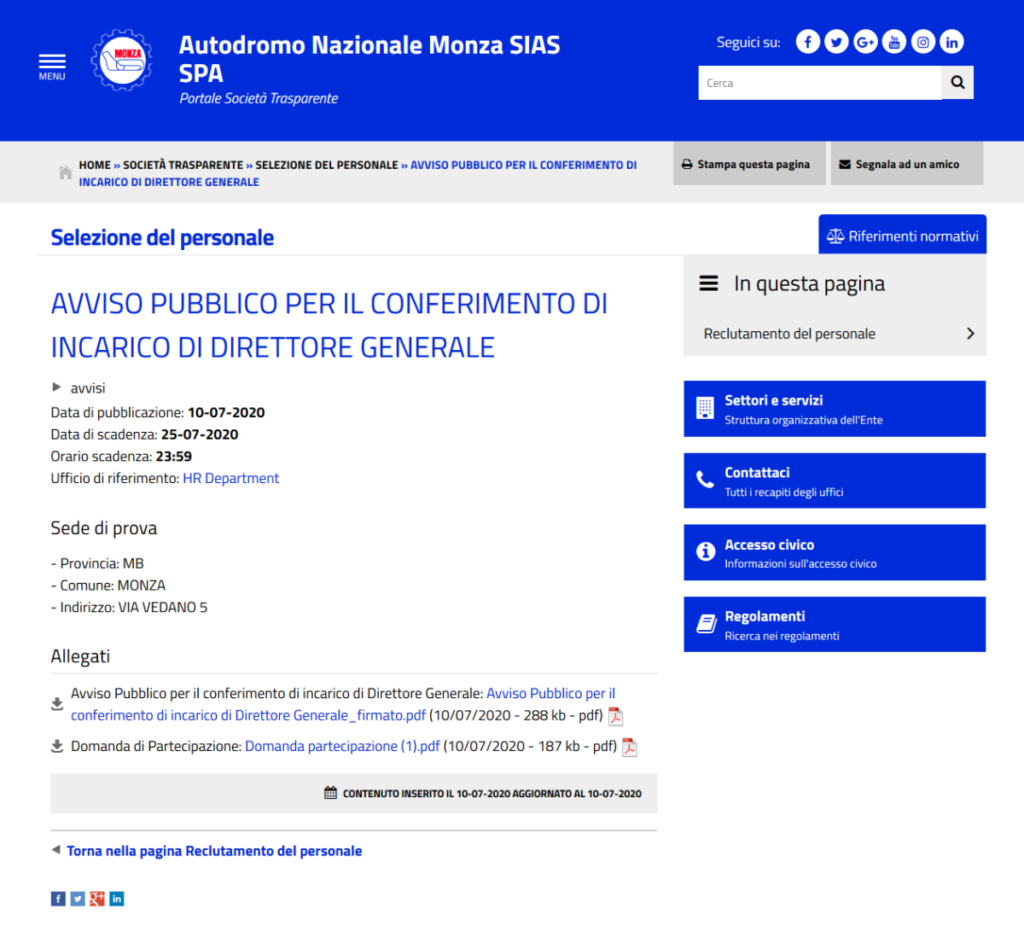 Screenshot_2020-07-13 Portale Trasparenza Autodromo Nazionale Monza SIAS SPA – AVVISO PUBBLICO PER IL CONFERIMENTO DI INCAR[…]