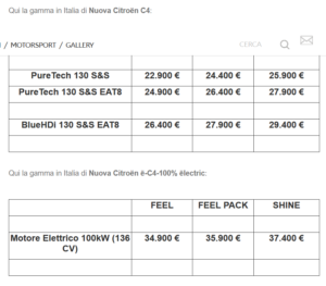 Screenshot_2020-09-17 NUOVA CITROËN C4 E NUOVA CITROËN Ë-C4 – 100% ËLECTRIC ORDINABILI IN ITALIA Media Citroën Italia
