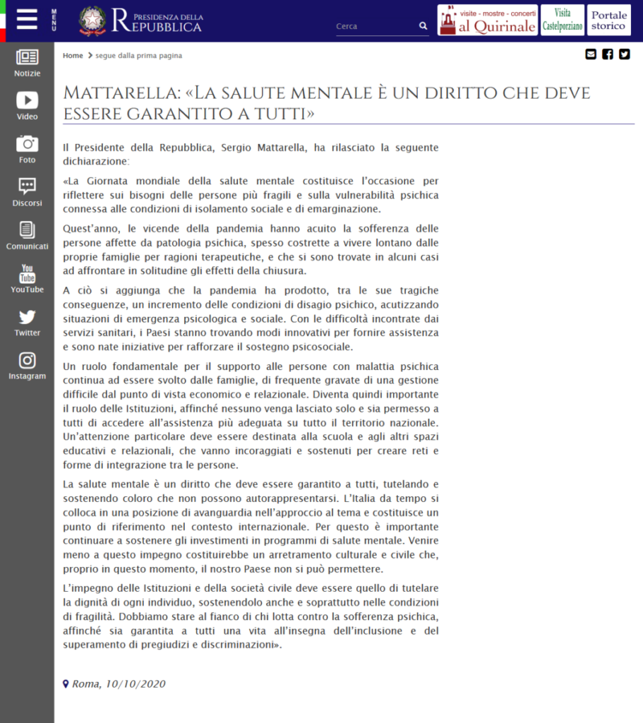 Screenshot_2020-10-10 Mattarella «La salute mentale è un diritto che deve essere garantito a tutti»