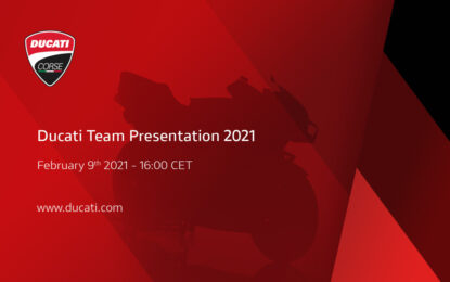 Ducati Team 2021: presentazione il 9 febbraio