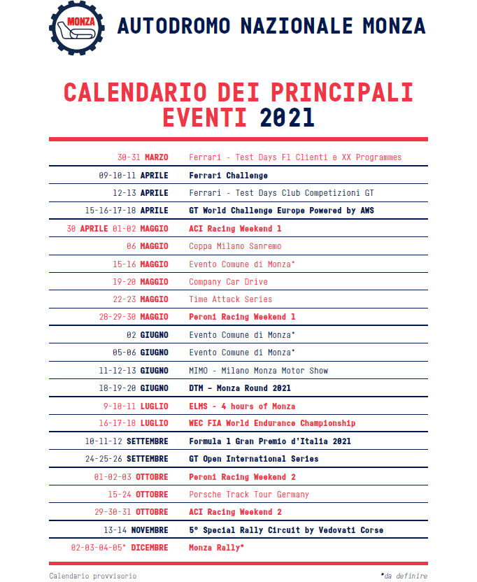 calendario monza 2021