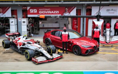 Giulia GTAm ospite di Kimi Raikkonen e Antonio Giovinazzi a Imola