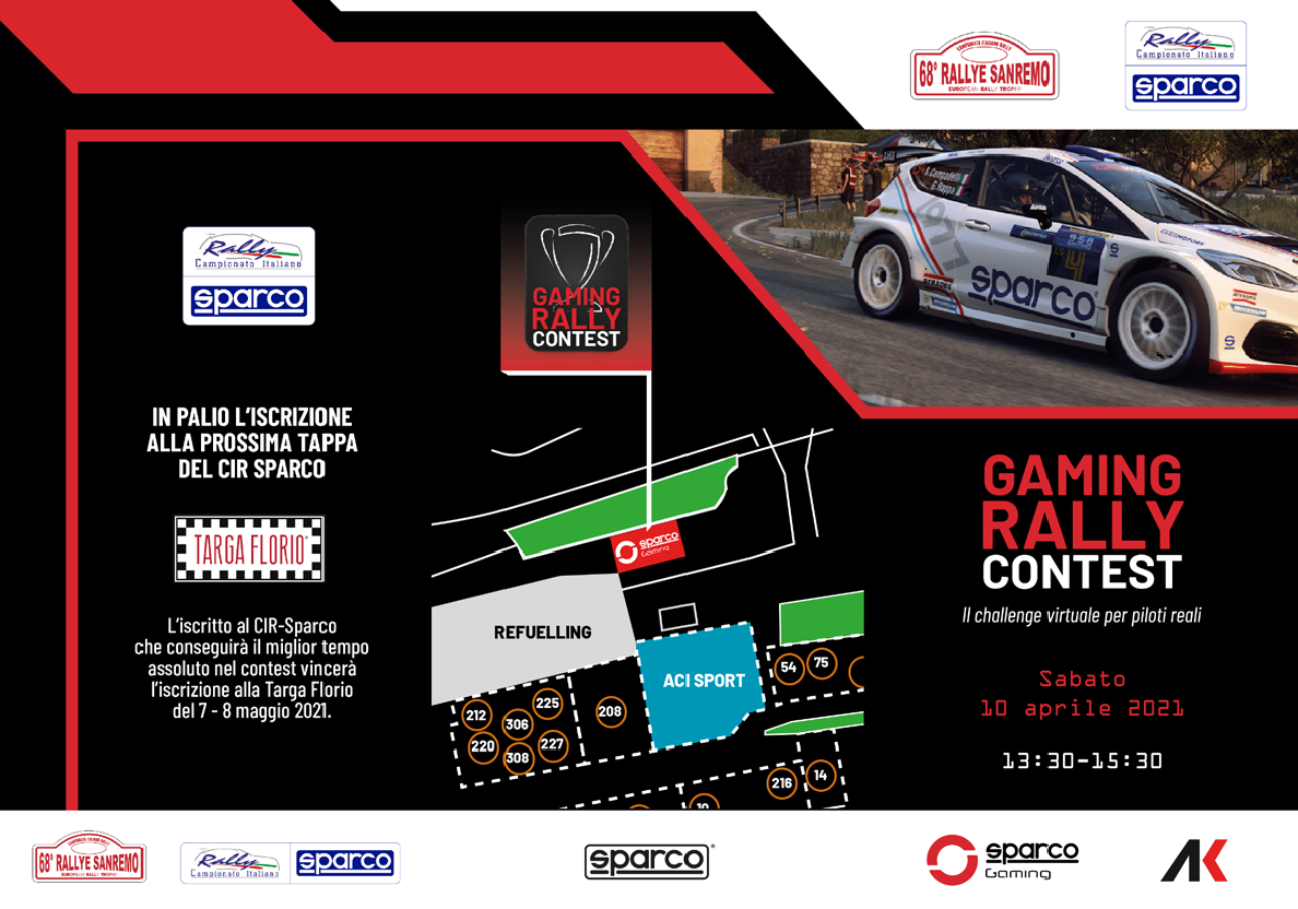 Gaming Rally Contest: al Rallye Sanremo nuova sfida nel CIR Sparco