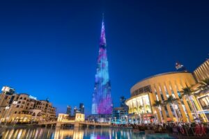 Dubai,uae,-,January,06,2018:,Burj,Khalifa,Skyscraper,In,The,Night,dubai.burj