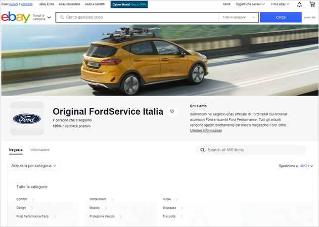 Il Negozio eBay del Ford Service apre anche in Italia