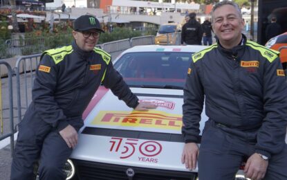 Mario Isola pilota di rally per un giorno per i 150 anni di Pirelli