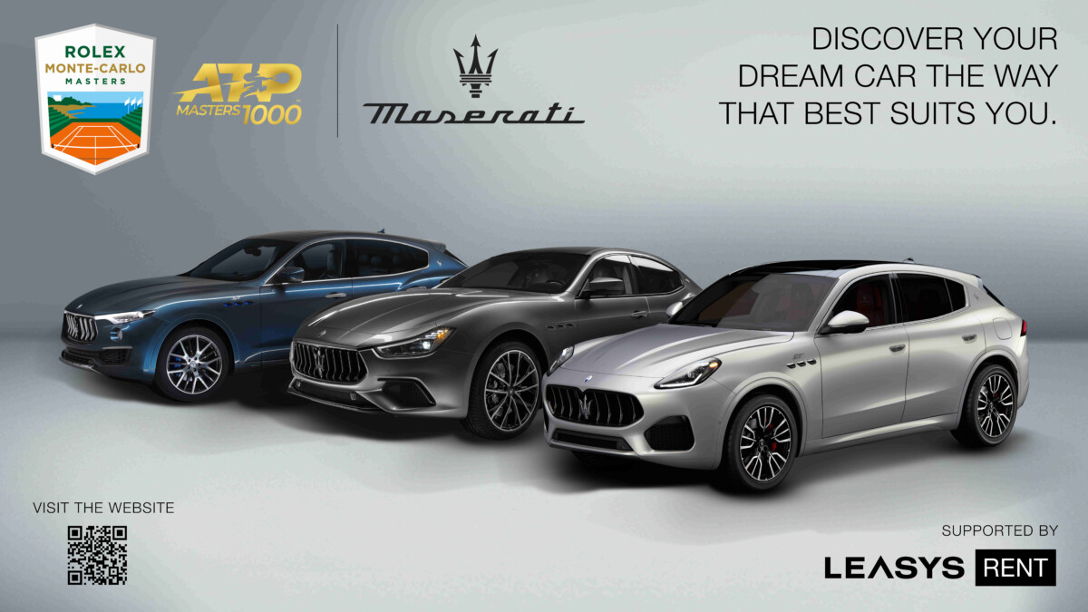 Leasys Rent supporta Maserati, sponsor Rolex Monte-Carlo Masters 2022