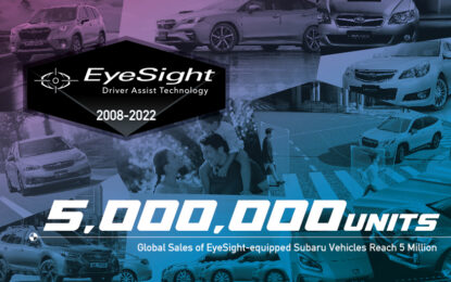 Subaru: 5 milioni di auto vendute equipaggiate con EyeSight