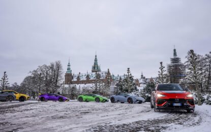 Le Lamborghini attraversano l’inverno tra Danimarca e Svezia
